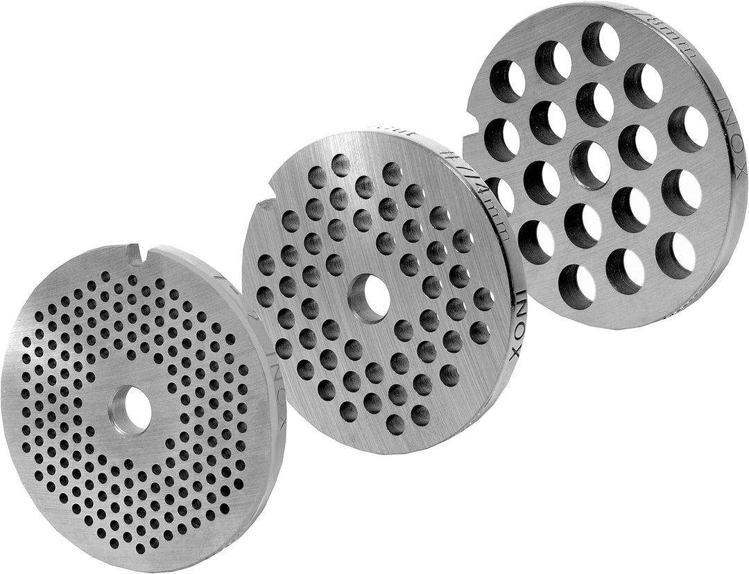 Wolfcut Lochscheibensatz Grösse 7 / 2mm + 4mm + 8mm Bohrung - kompatibel mit alle gängigen Fleischwö