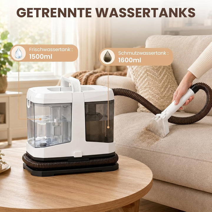 16kPa Polsterreiniger und Nasssauger Tragbar für Sofa, Teppich &amp; Auto