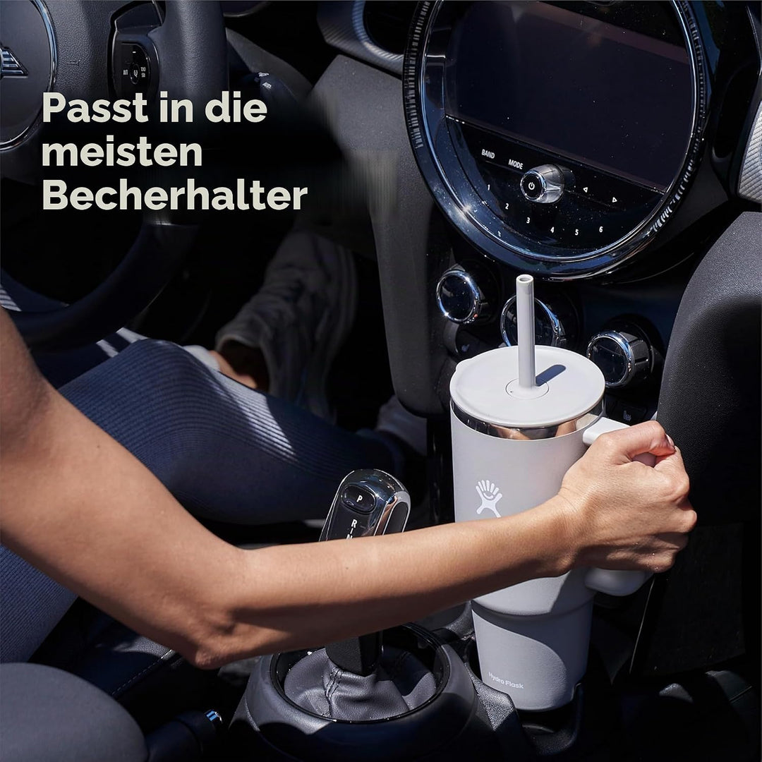 Hydro Flask - Reise-Tumbler 946 ml (32 oz) mit verschliessbarem Press-In-Trinkhalmdeckel - Edelstahl