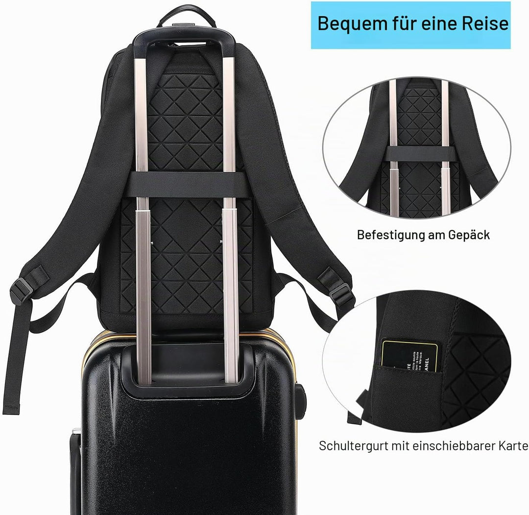 AUGUR Business Slim Rucksack Herren 15,6 Zoll wasserdicht Laptop-Rucksack leichte kleine Rucksäcke f