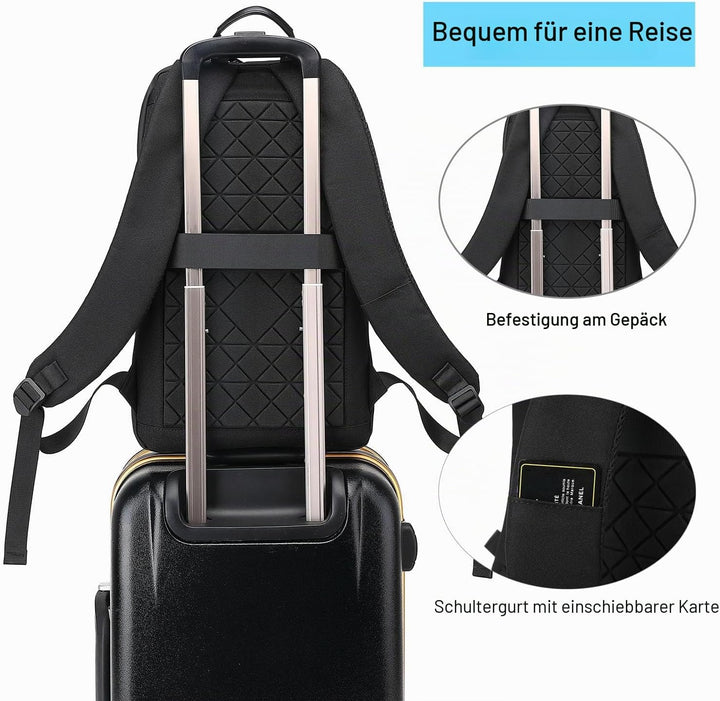 AUGUR Business Slim Rucksack Herren 15,6 Zoll wasserdicht Laptop-Rucksack leichte kleine Rucksäcke f