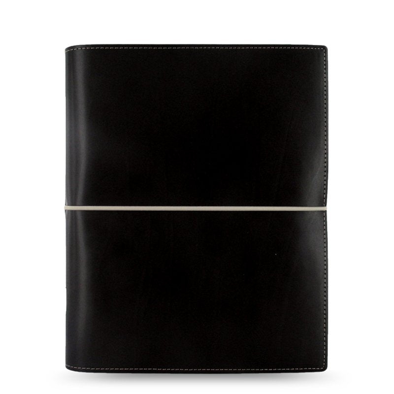 Filofax Domino Persönlicher Organiser Gummibandverschluss nachfüllbar A5, Schwarz schwarz Single, sc