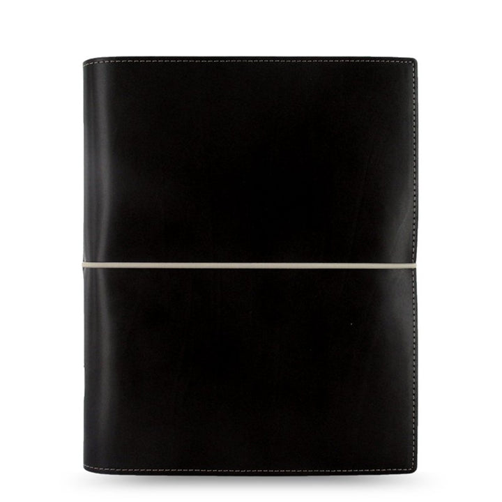 Filofax Domino Persönlicher Organiser Gummibandverschluss nachfüllbar A5, Schwarz schwarz Single, sc