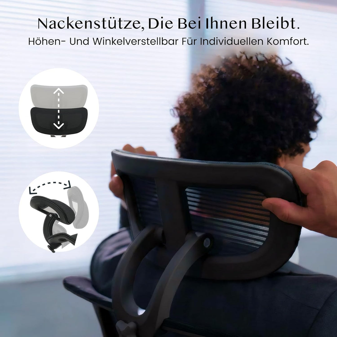 FLEXISPOT Ergonomischer Bürostuhl Foldex, Klappbarer Bürostuhl für Kleine Räume mit Lendenwirbelstüt