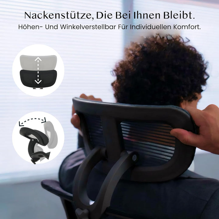 FLEXISPOT Ergonomischer Bürostuhl Foldex, Klappbarer Bürostuhl für Kleine Räume mit Lendenwirbelstüt