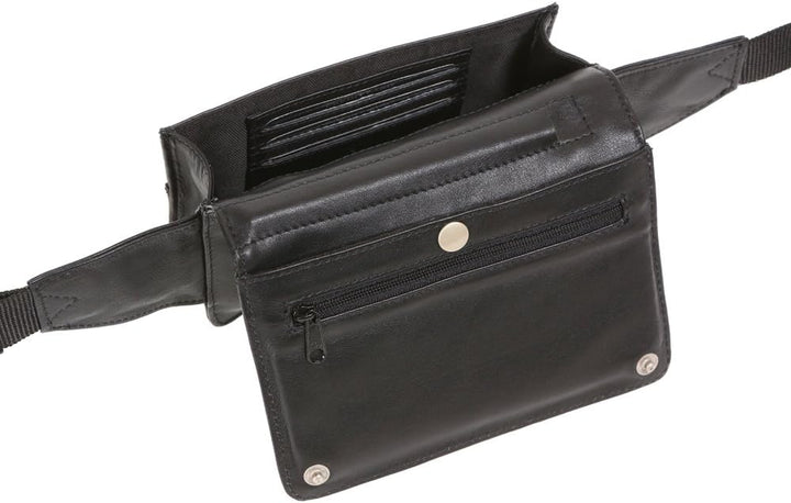 LEAS Gürteltasche mit Volllederausstattung Echt-Leder, schwarz Travel-Line