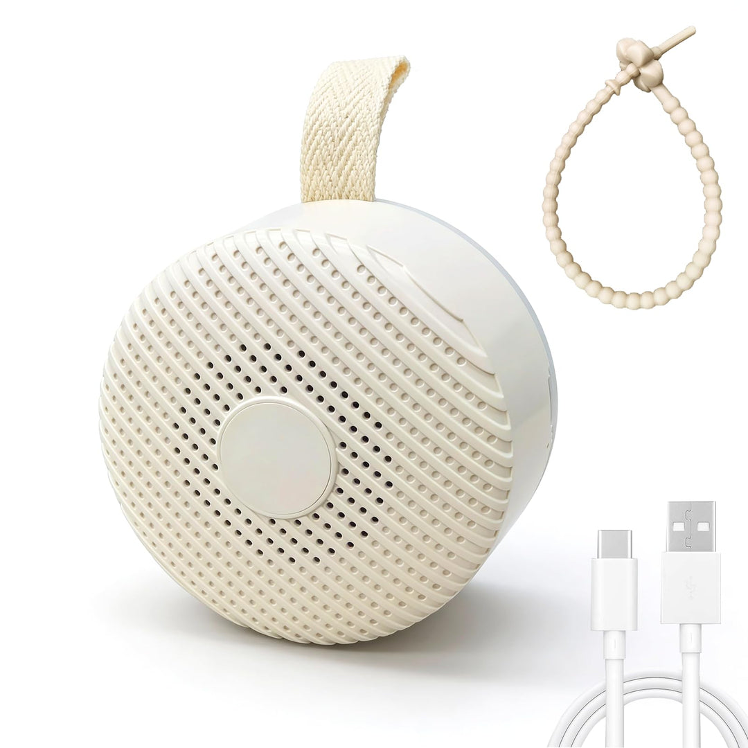 White Noise Machine, Tragbare Soundmaschine mit 24 Beruhigende Geräuschen, 4-Timer & Memory-Funktion