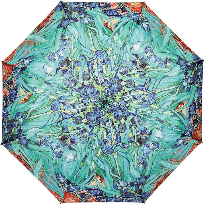 VON LILIENFELD Regenschirm Taschenschirm Vincent van Gogh Iris Windfest Auf-Zu-Automatik Blumen Stab