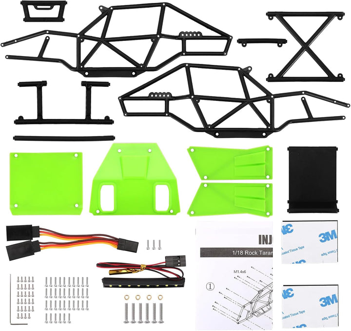 INJORA Rock Tarantula Nylon Buggy Karosserie Chassis Kit für TRX4M Upgrade 1/18 RC Crawler,grün, grü