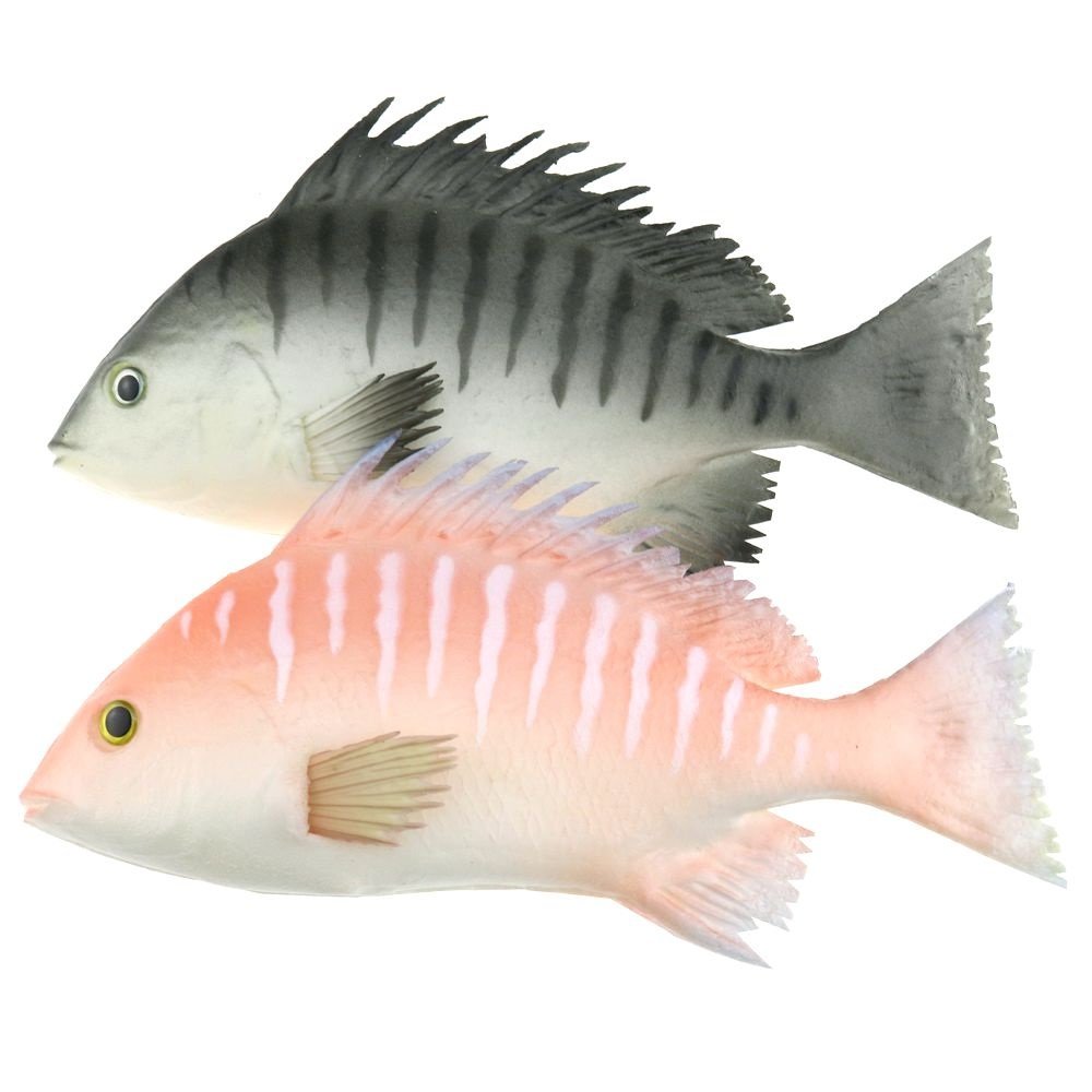 Gresorth 2 Pack Künstlich Schwarz & Rot Snapper Fälschung Fisch Hängend Dekoration Zuhause Party Wei