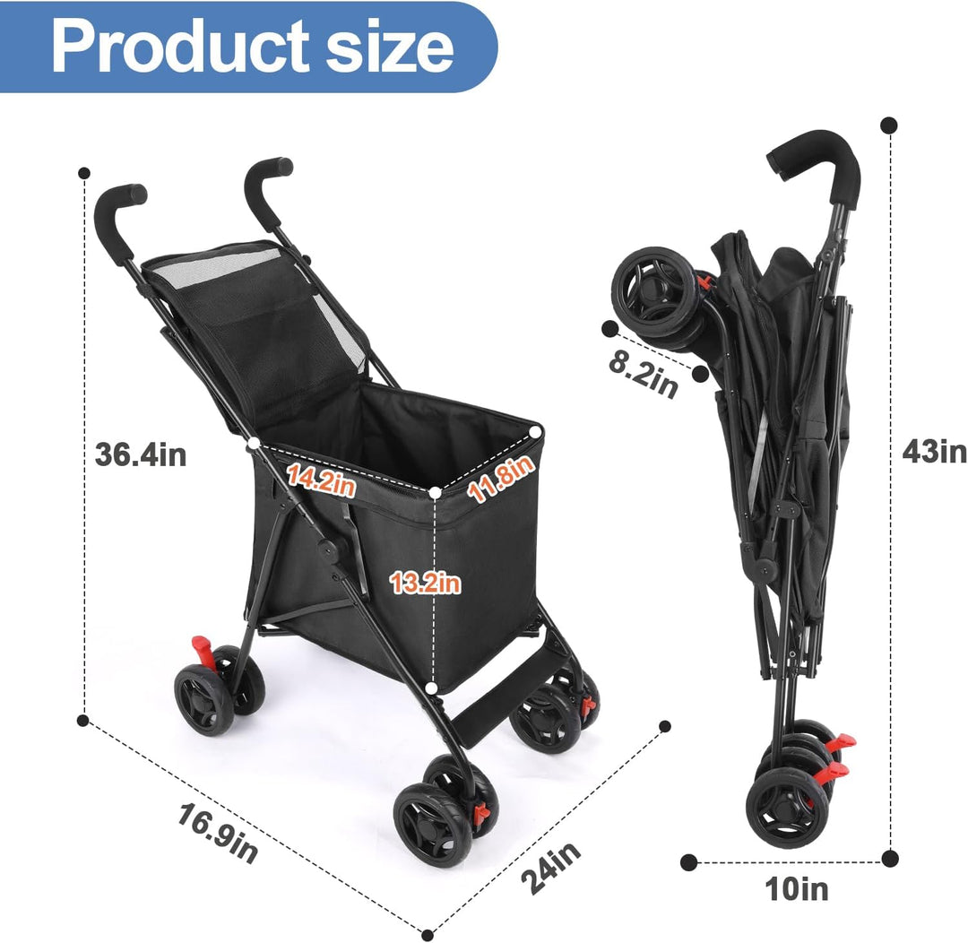 Wedyvko Trolley Einkaufstrolley Klappbar, Shopping Trolley, Einkaufswagen Leichtgewichtig 36 Liter |