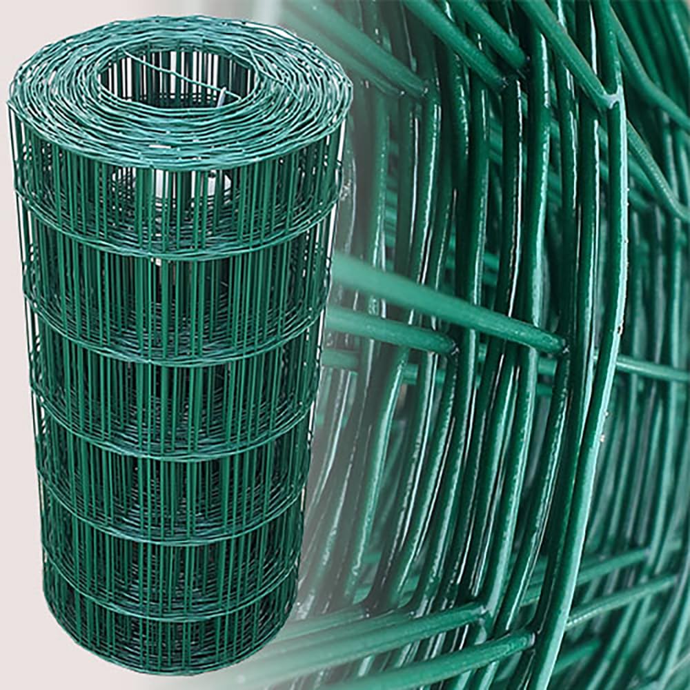 Garmix 25 Meter Maschendrahtzaun Gitterzaun Drahtzaun grün Höhe 60 cm Maschenweite 7,5 x 10 cm Garte