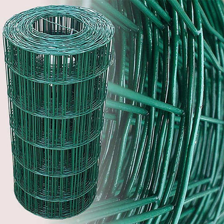 Garmix 25 Meter Maschendrahtzaun Gitterzaun Drahtzaun grün Höhe 60 cm Maschenweite 7,5 x 10 cm Garte