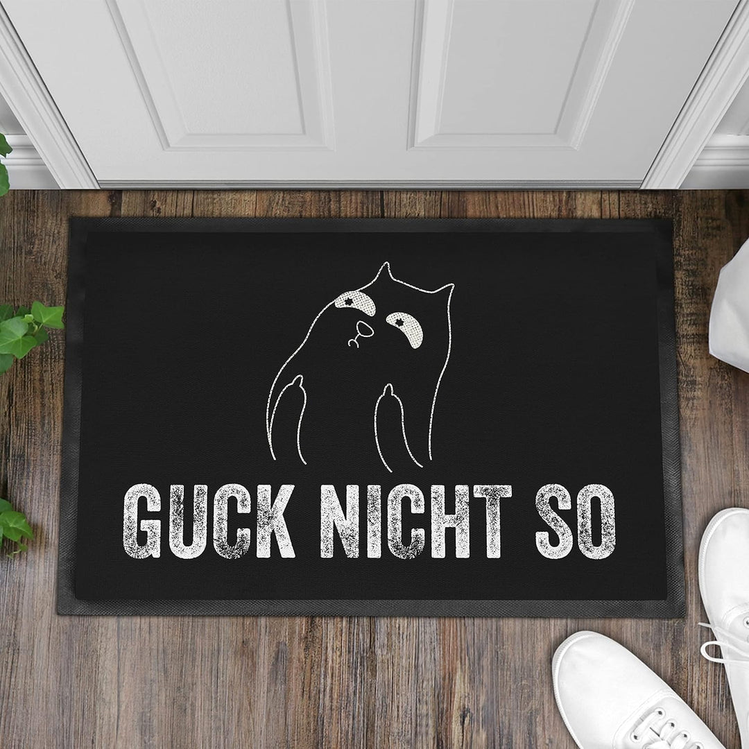 Trendation - Lustige Katzen Fussmatte Guck Nicht So Grafik Mittlerer Finger Katzenbesitzerin Humor F