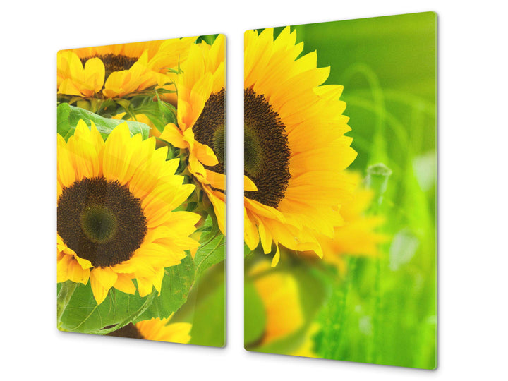 Schneidbrett aus Hartglas und schützende Arbeitsoberfläche – Schneideplatten SINGLE mit 60 x 52 cm u