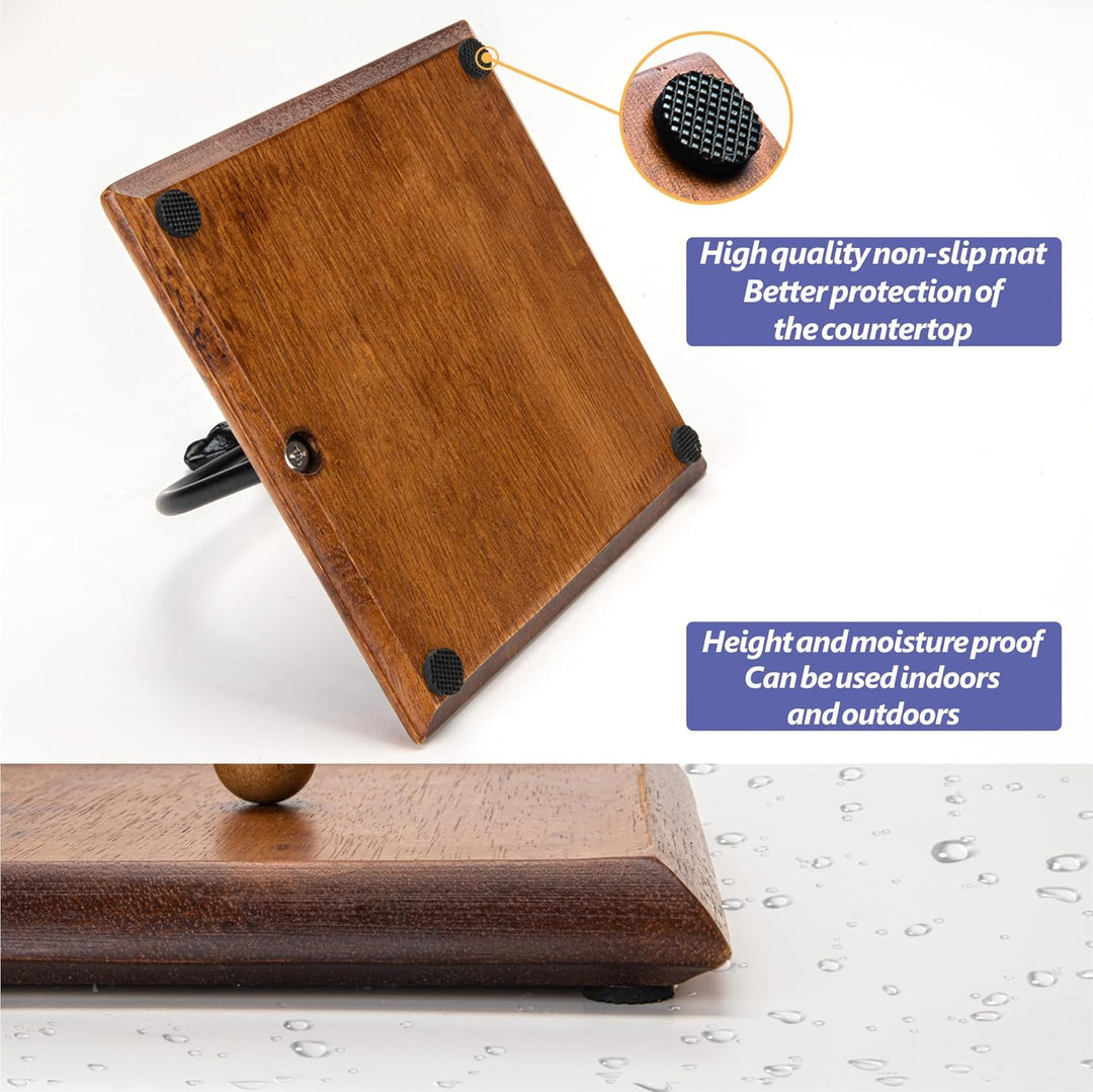 Holzserviettenhalter mit vogelartigem Griff – Eleganter flacher Serviettenhalter mit gewichtetem Arm