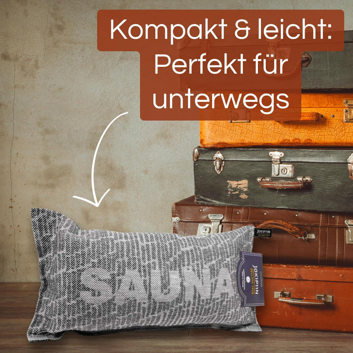 Jokipiin Premium Saunakissen 40 x 22 cm | 100% Made in Finland | ReisekissenLeinen Baumwolle