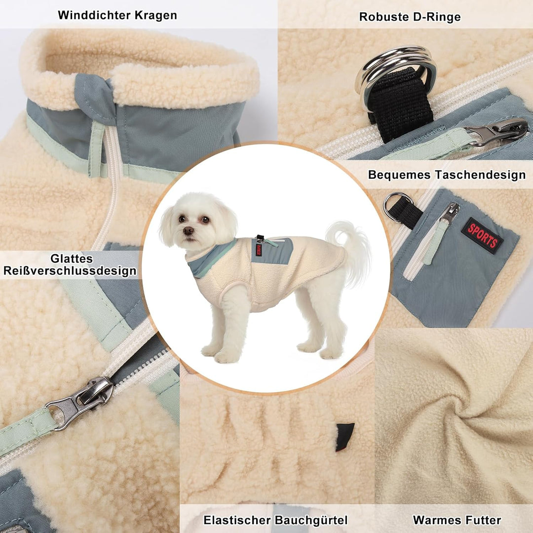 Hundemantel Winter Hundekleidung, Hunde Wintermantel Jacke mit Warm Fleece Gefütterte Hundejacke, Wi