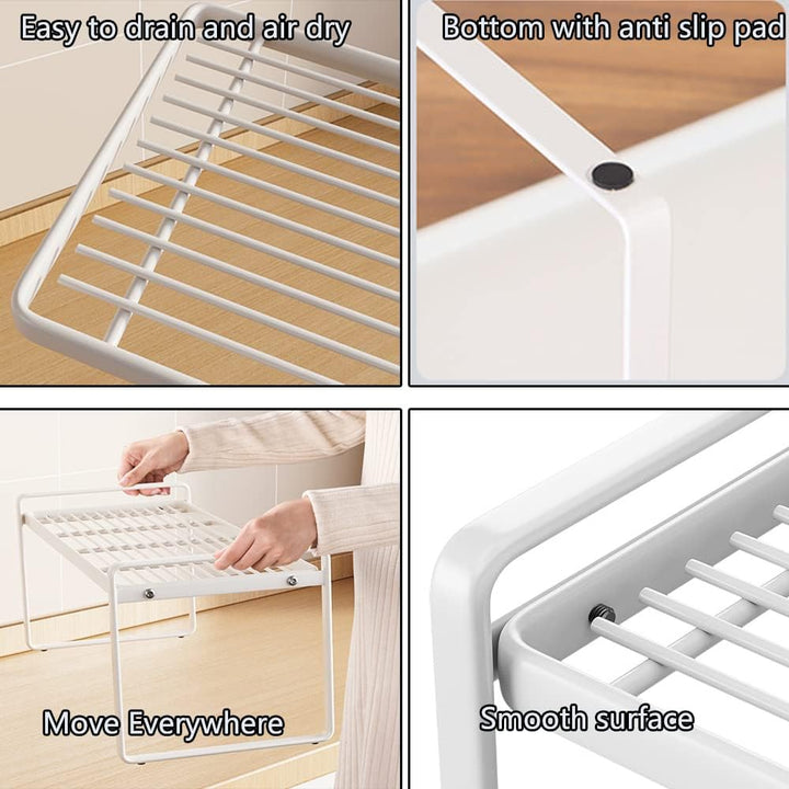 BAIEUEJO 2pcs Schrank Organizer Küchenschrank Organizer mit Anti-Rutsch Matte Küchen Organizer Regal