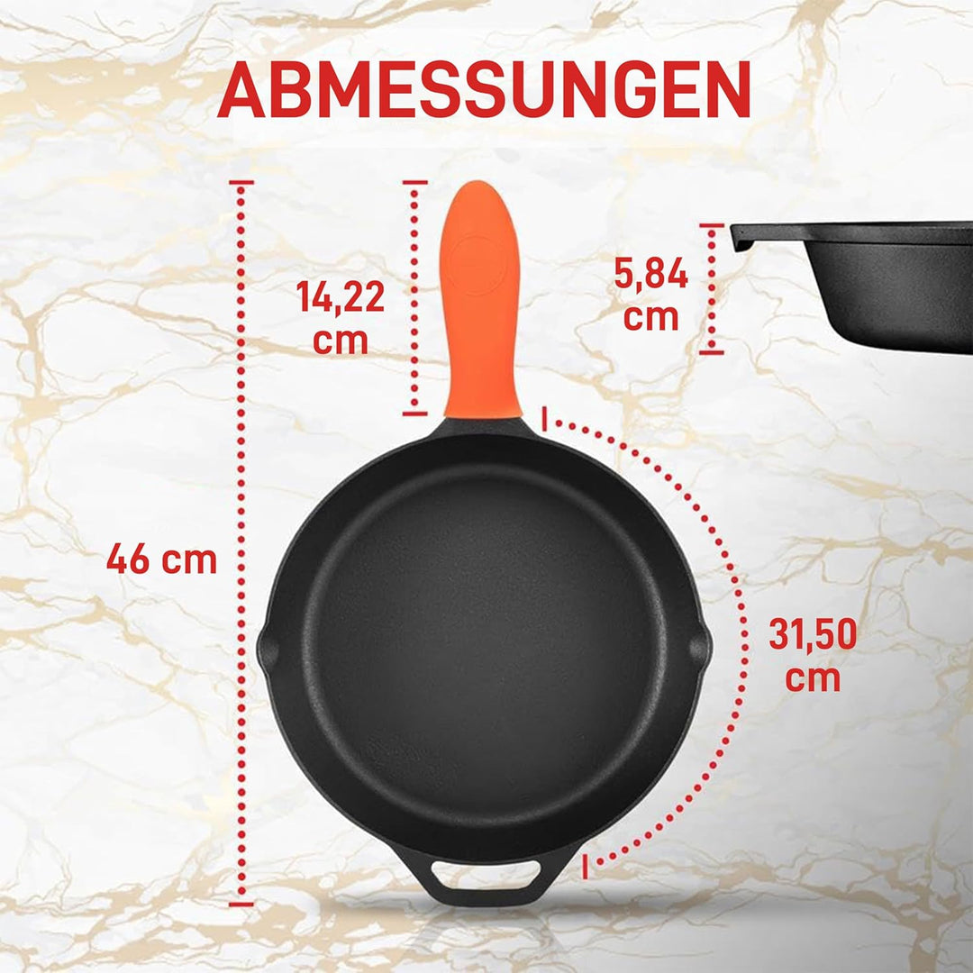 NutriChef Gusseisen Grillpfanne Induktion – Lodge Cast Iron, Grill Pan – Eisenpfanne Perfekt als Ste