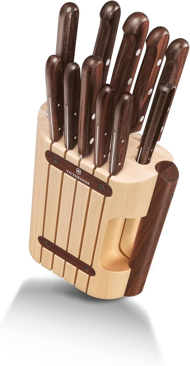 Victorinox Messerblock mit Inhalt, 11-teilig, Inkl. 11 Küchenmesser, Messer-Aufbewahrung, aus Holz,