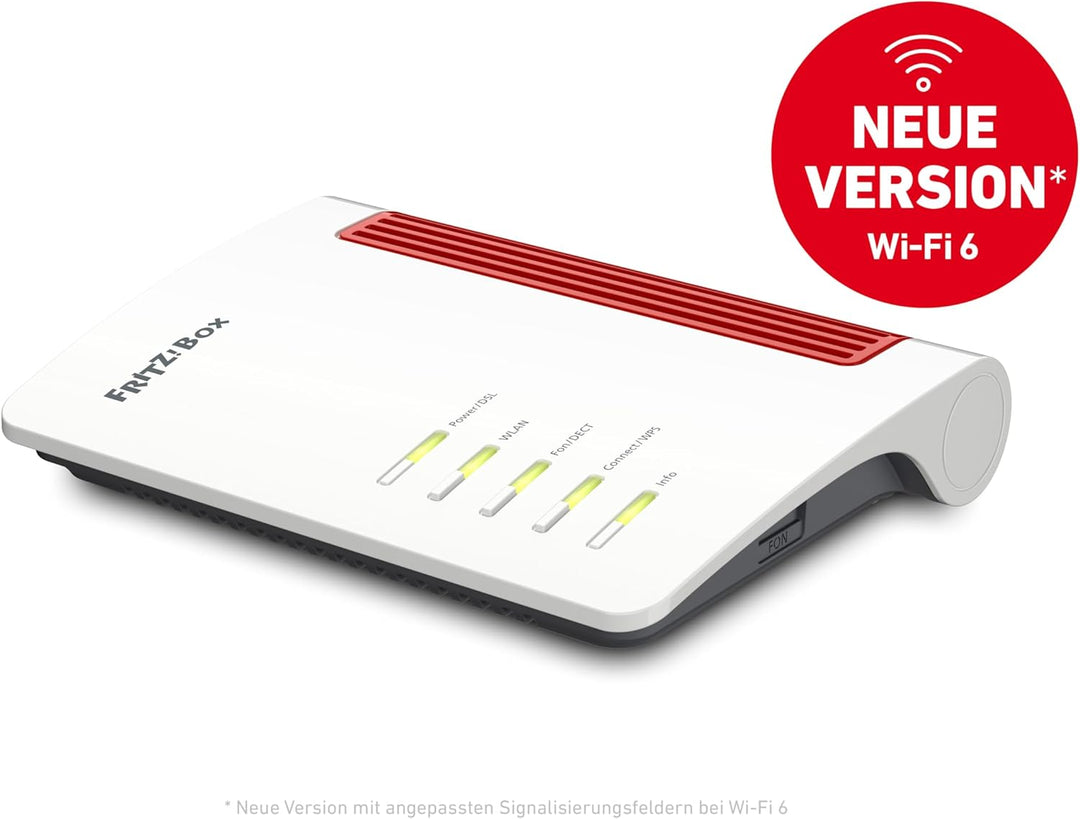 AVM FRITZ!Box 7530 AX WI-FI 6 Router (DSL/VDSL, 1.800 MBit/s (5GHz) & 600 MBit/s (2,4GHz), Bis Zu 30