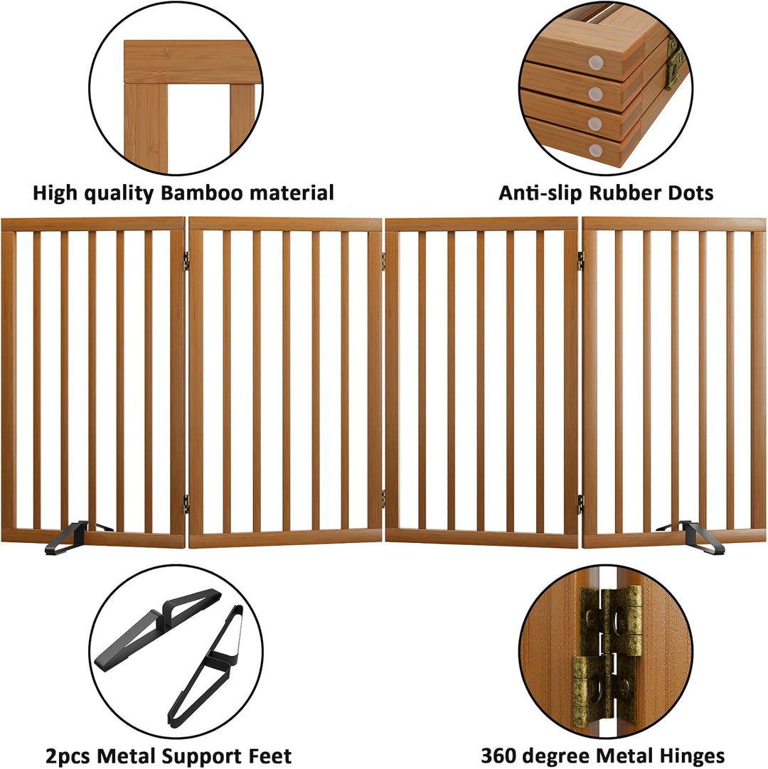 Freistehendes Hundegitter, Faltbares Hundebarriere für Tür,Treppen,Flur,Küche &amp; Schlafzimmer, Freist