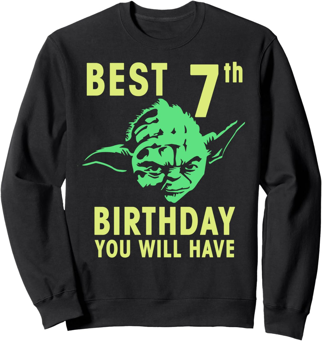 Star Wars Yoda Best 7th Birthday You Will Have Stencil Sweatshirt