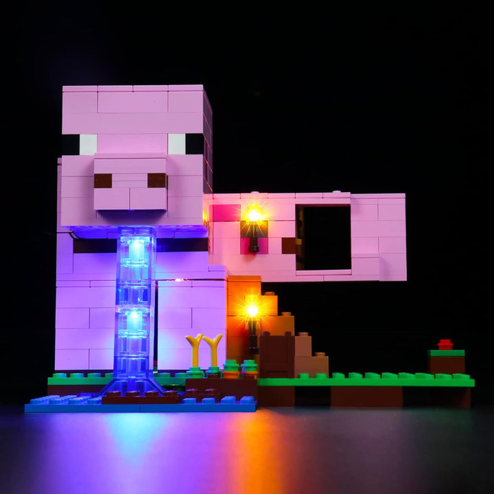 BrickBling Led Licht Set für Lego 21170 Minecraft Das Schweinehaus Bauset (Nur DIY-Beleuchtungsset,