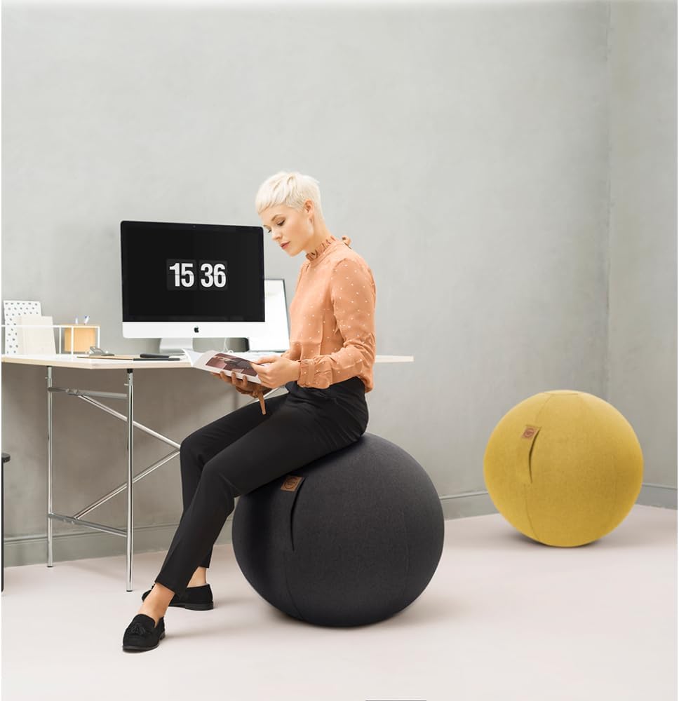 Sitzball Felt Filzimitat senf ca. 65cm Ø, Senf