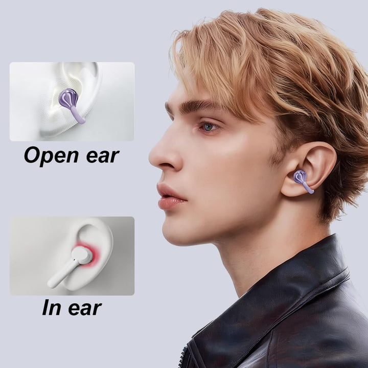 Clip-on Open-Ear Bluetooth-Kopfhörer Wireless,Bluetooth 6.0,60 Stunden Ultra-Lange Akkulaufzeit,Komf