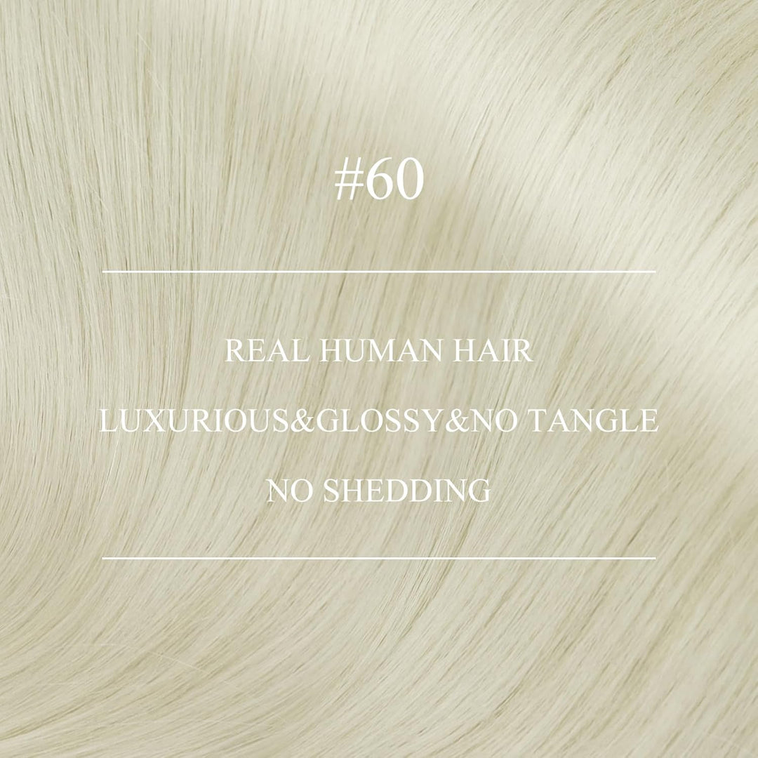 YoungSee Echthaar Extensions Clip Blond 40 cm Clip in Extensions Platinblond Clip in Extensions Echt