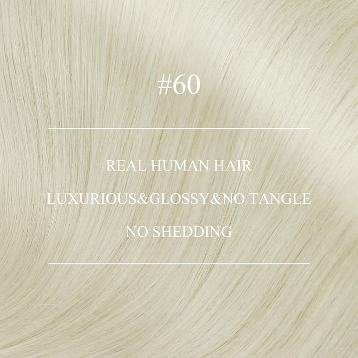 YoungSee Echthaar Extensions Clip Blond 40 cm Clip in Extensions Platinblond Clip in Extensions Echt