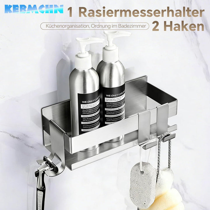 Duschablage ohne Bohren 23 * 9 * 7.5CM- Selbstklebender Duschkorb, Rostfreies Badezimmerregal, platz
