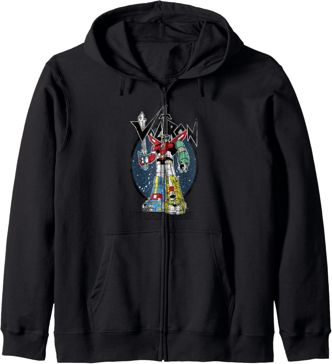 Voltron Retro Defender Colorful Distressed Kapuzenjacke