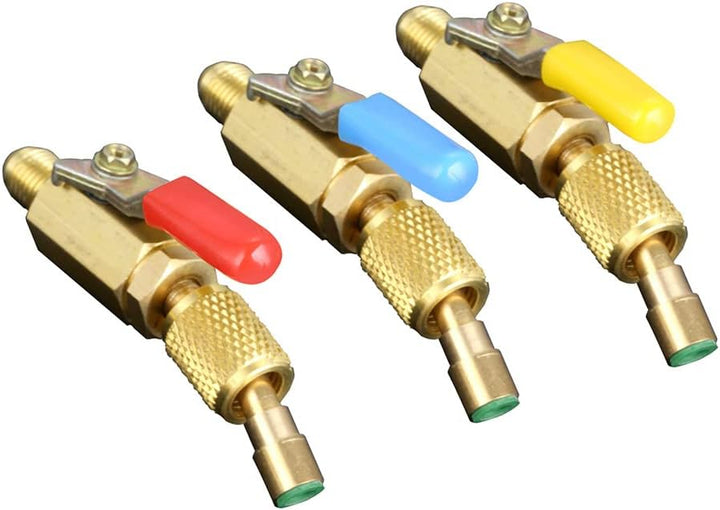 Riloer 3 Stück 7/16" Stecker auf 7/16" Buchse 45 Grad abgewinkelter Kugelhahn mit manueller Absperru