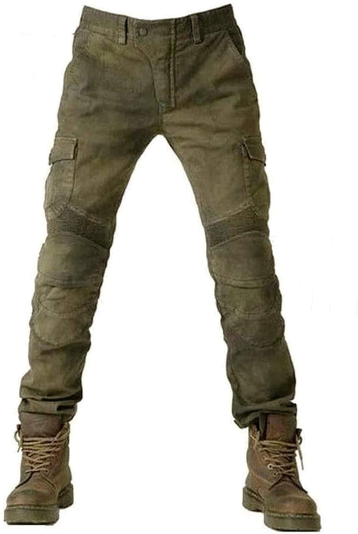 Alpha Rider Motorradhose Herren Jeans Textil Motorrad Hose mit Protektoren Armee Grün 3XL 3XL Grün,