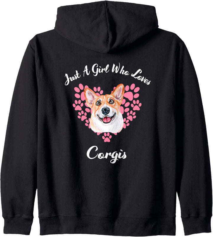 Just A Girl Who Loves Corgis Hunde Süsser Welpe Kapuzenjacke