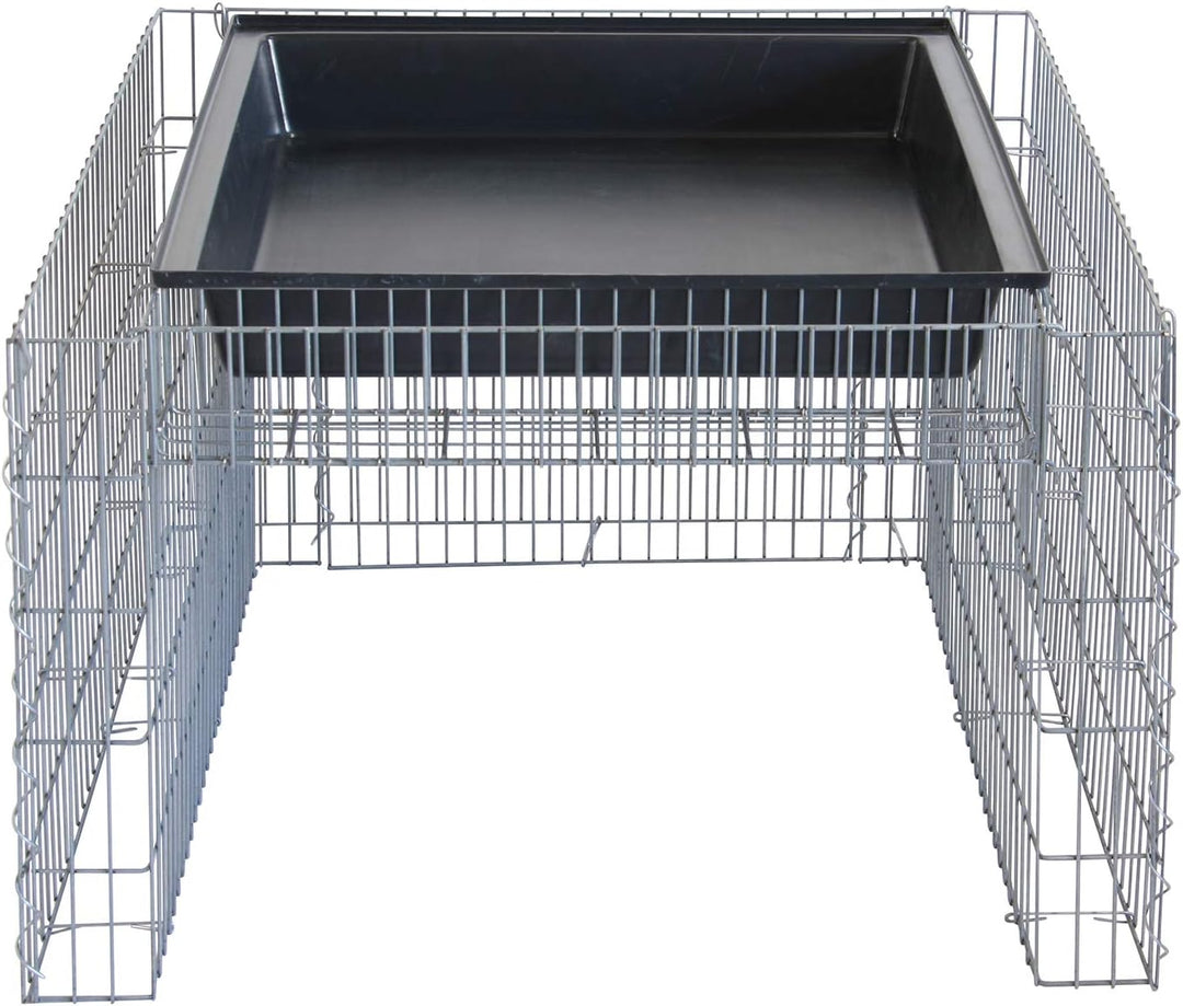 bellissa - Zink-Aluminium, Gabionen Mähroboter-Garage - 97296 - Bepflanzbare Rasenmäher-Garage mit P