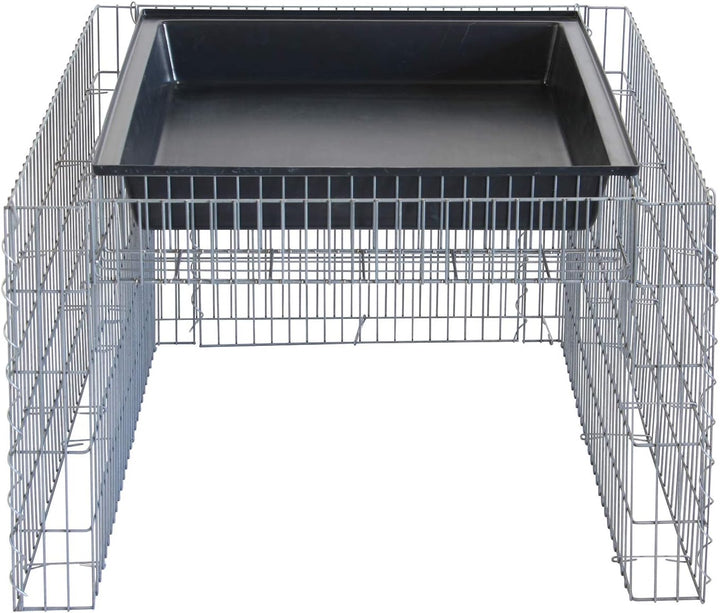 bellissa - Zink-Aluminium, Gabionen Mähroboter-Garage - 97296 - Bepflanzbare Rasenmäher-Garage mit P