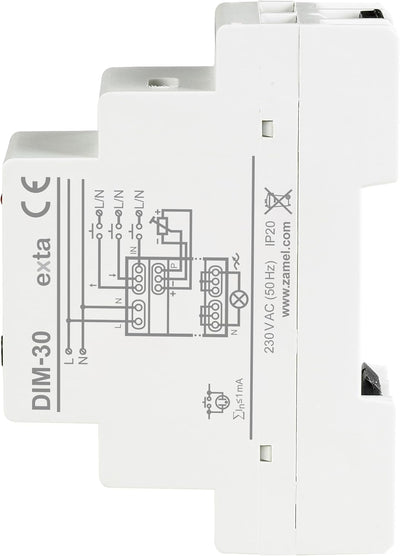 ZAMEL EXT10000228 Hutschienen Dimmer Geeignet für Leuchtmittel: LED-Lampe, Leuchtstofflampe, Haloge