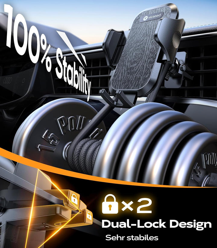 [𝙐𝙥𝙜𝙧𝙖𝙙𝙚 𝙎𝙖𝙪𝙜𝙠𝙧𝙖𝙛𝙩] VICSEED Handyhalterung Auto [Fällt Nie ab] 3 in 1 Kfz Handyhalter Saugnapf &amp; Lüf