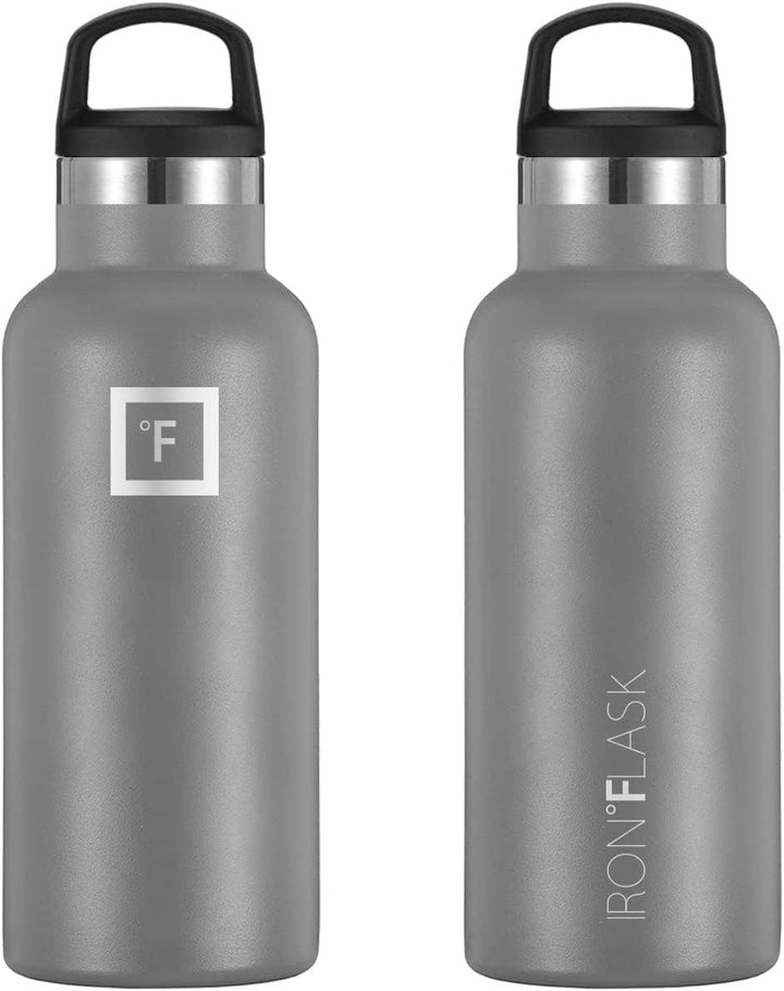 Edelstahl Trinkflasche mit 3 Deckel - Auslaufsicher Thermosflasche - Metall Wasserflasche Doppelwand
