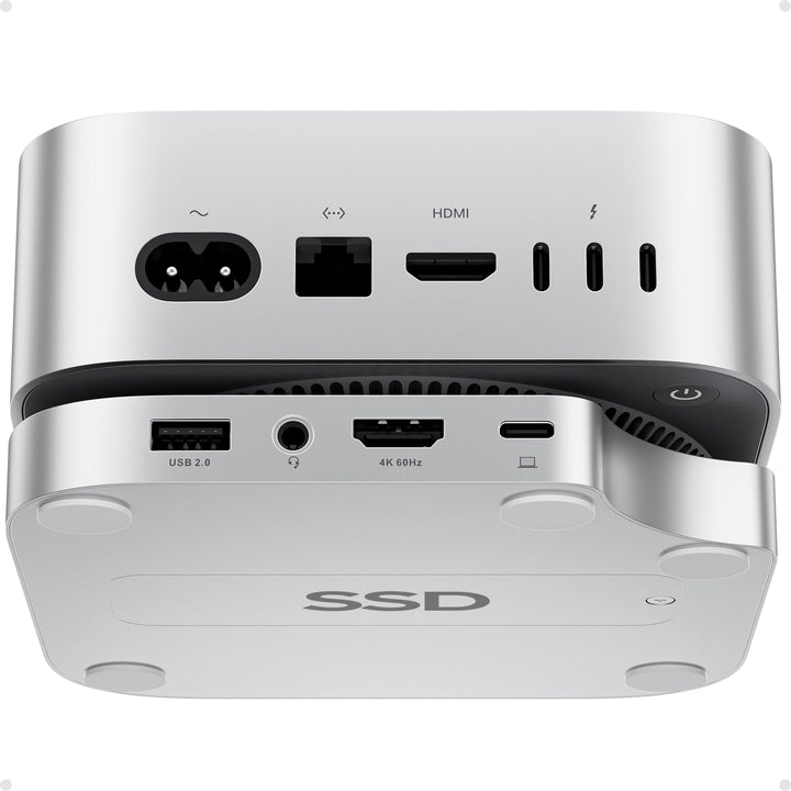 Mac mini M4 Dock mit 4TB SSD Enclosure (SSD Not Included),USB C Hub Zubehör für Mac mini 2024 M4 Pro