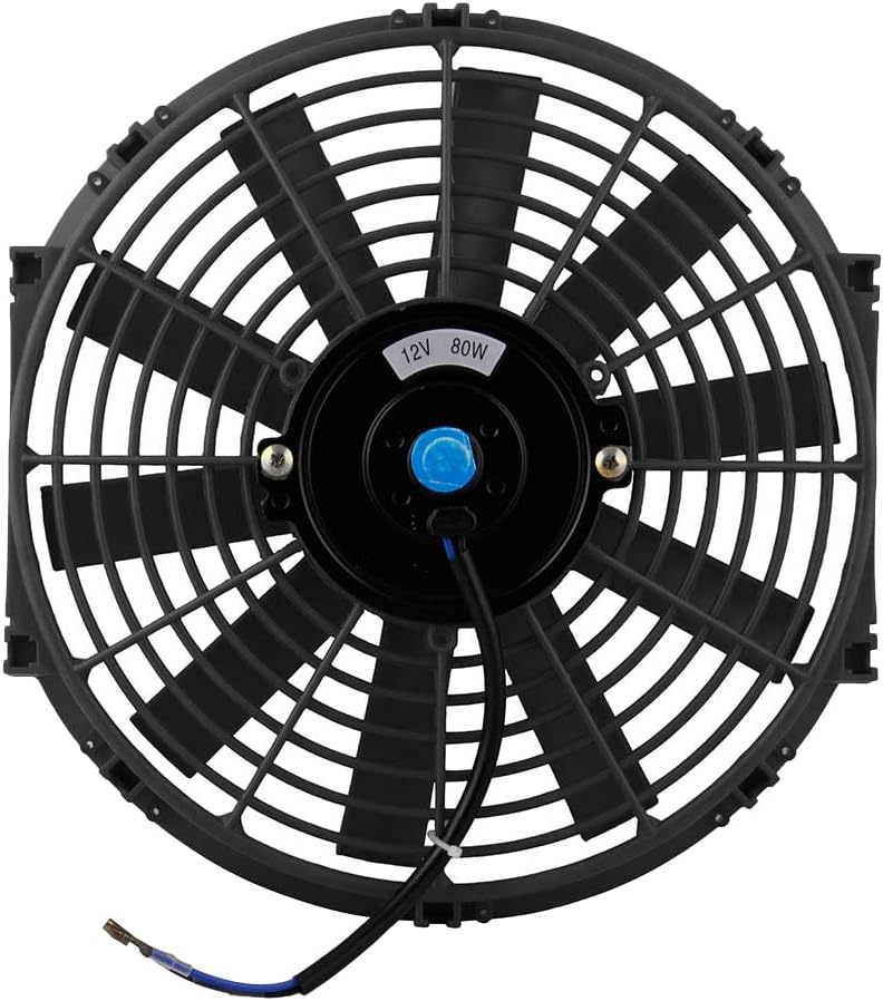 Riloer 12" Auto Elektrischer Kühler Push-Pull Zwischenlüfter, Universal Slim Elektrischer Lüfter für