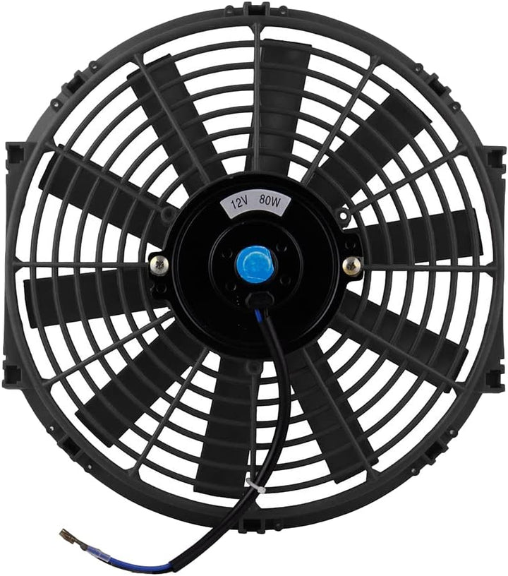 Riloer 12" Auto Elektrischer Kühler Push-Pull Zwischenlüfter, Universal Slim Elektrischer Lüfter für