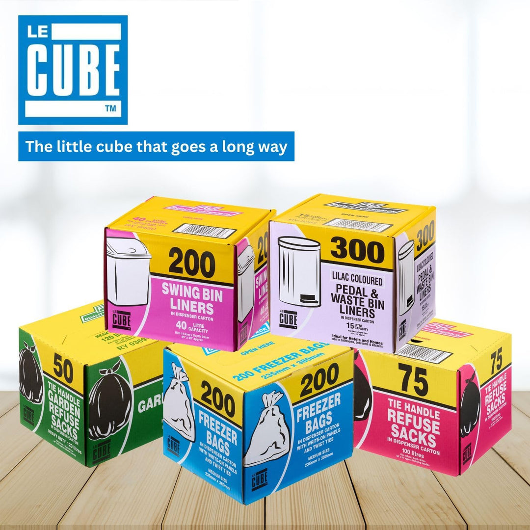 Le Cube RY01765 480 Säcke für Mülleimer mit Schwingdeckel, 40 l Fassungsvermögen, 200 Stück (Verpack