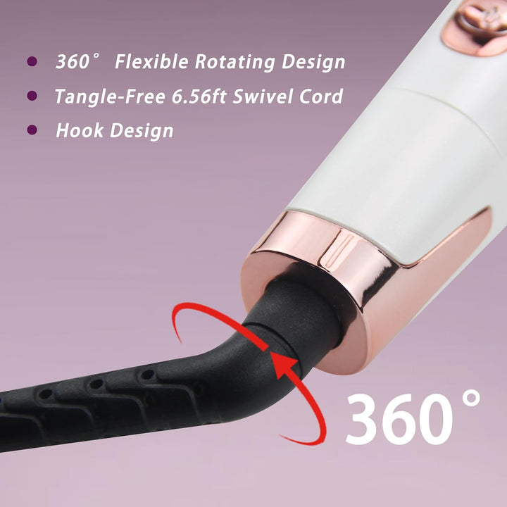 ANGENIL Pro Twist Haarglätter für Damen, Keramik-Glätteisen und Lockenstab 2-in-1, Haarglätter mit D