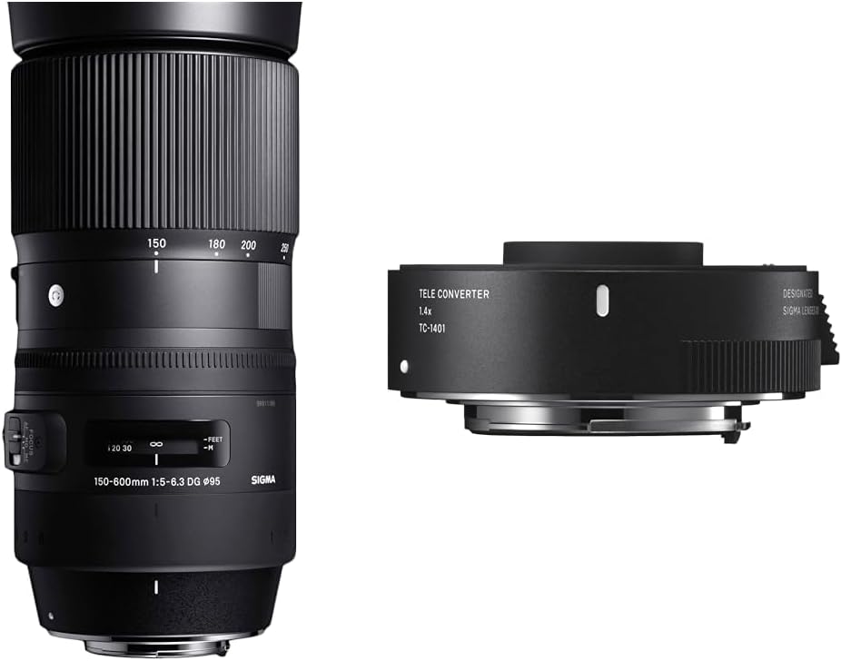 Sigma 150-600mm F5,0-6,3 DG OS HSM Contemporary Objektiv für Nikon F Objektivbajonett & 1,4-Fach Tel