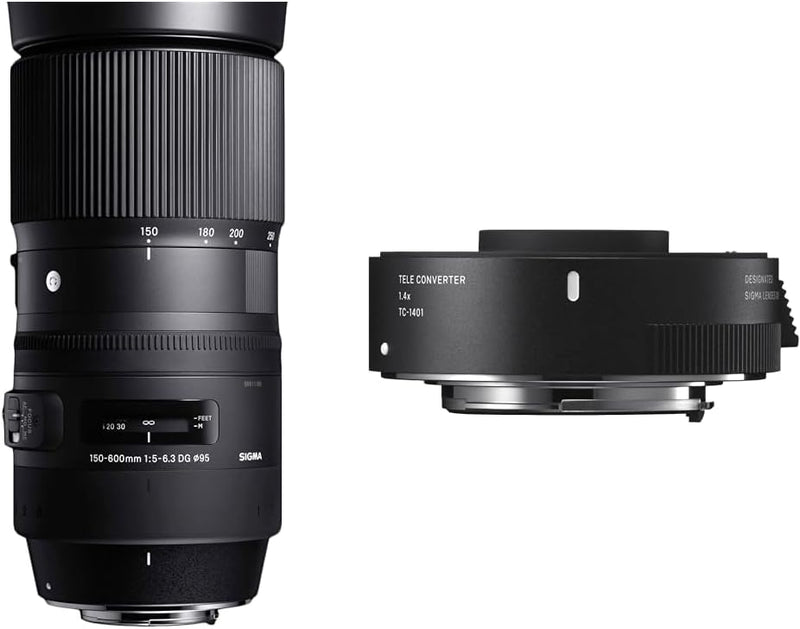 Sigma 150-600mm F5,0-6,3 DG OS HSM Contemporary Objektiv für Nikon F Objektivbajonett & 1,4-Fach Tel